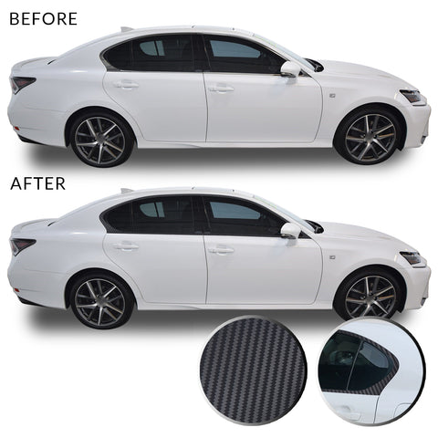 Window Chrome Delete Overlay Blackout Precut Vinyl Kit Compatible with Lexus GS350 GS450h F Sport 2013-2015