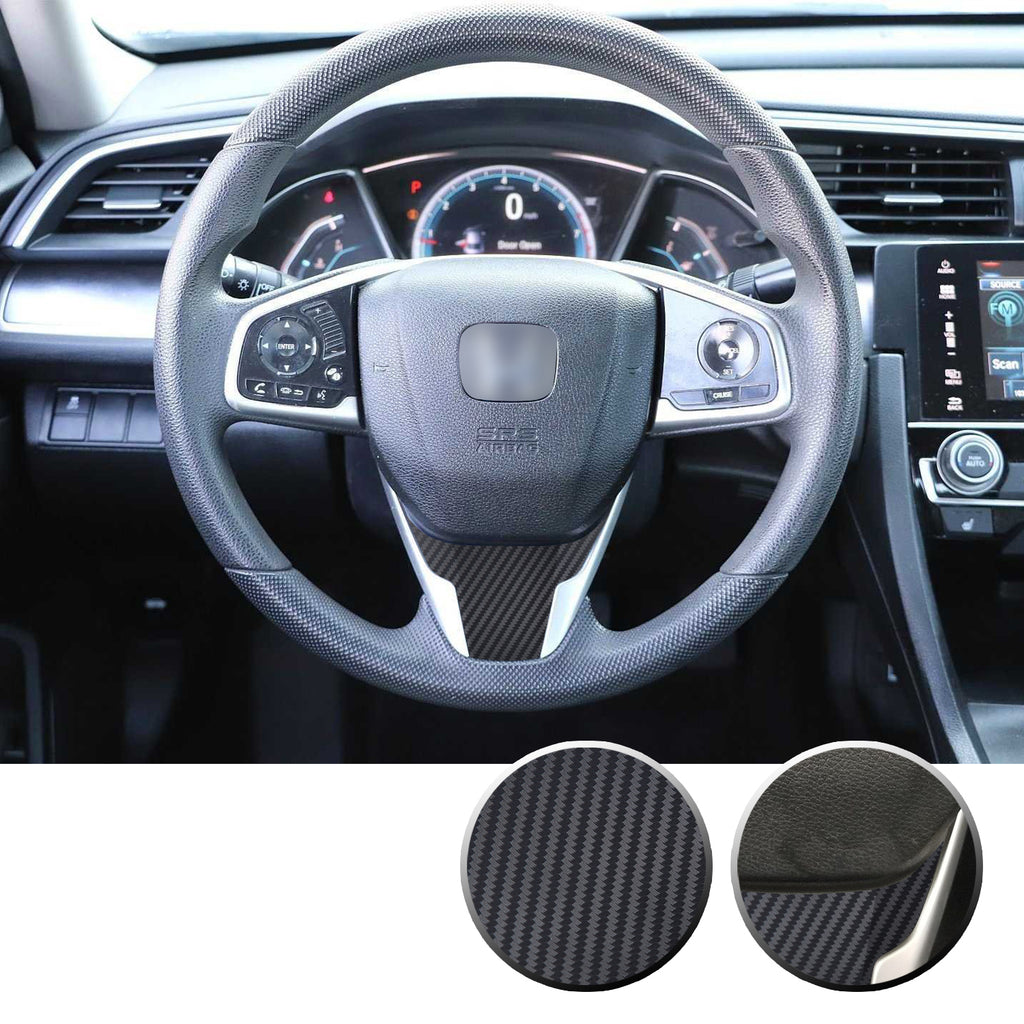 Steering Wheel Bottom Section Trim Vinyl Decal Overlay Accent Compatible with Honda Civic 2016-2020