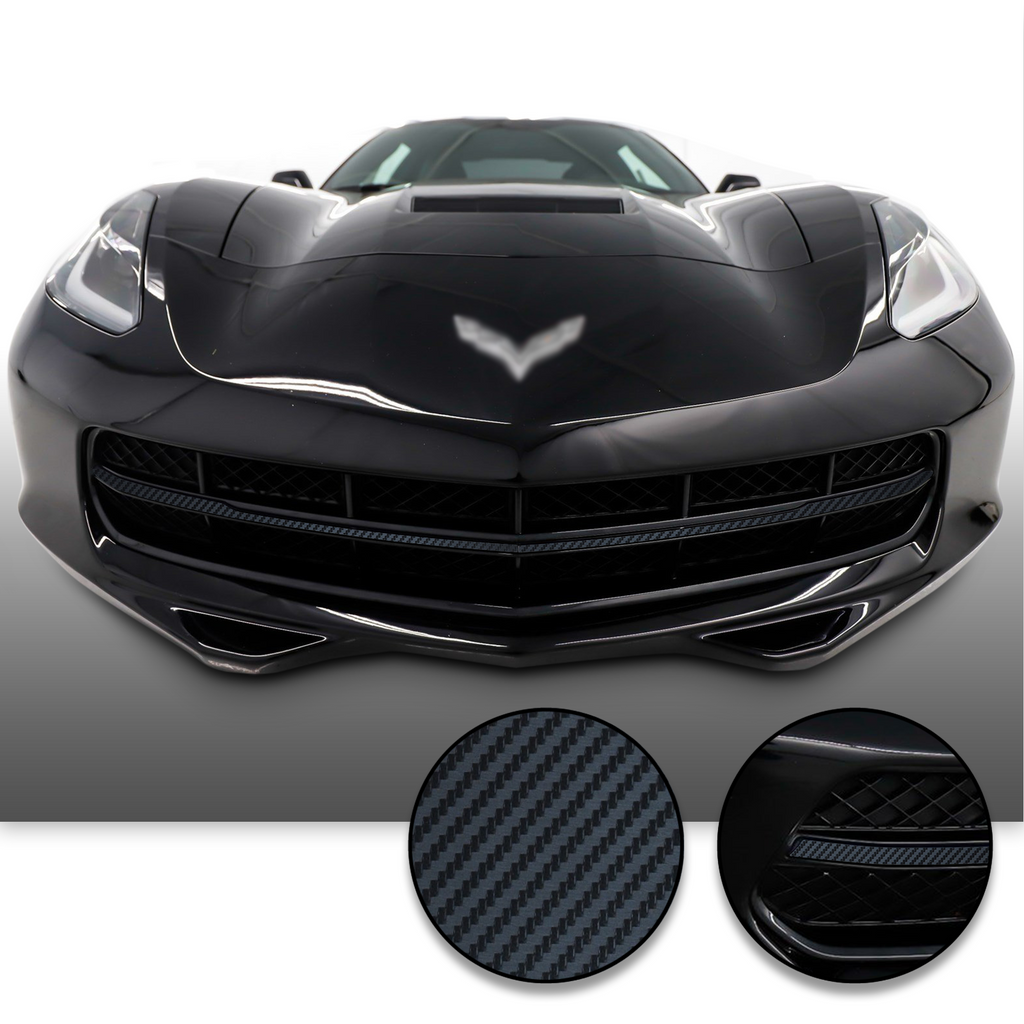 Chrome Delete Grille Overlay Vinyl Wrap Kit Compatible with and Fits Corvette C7 2014-2019