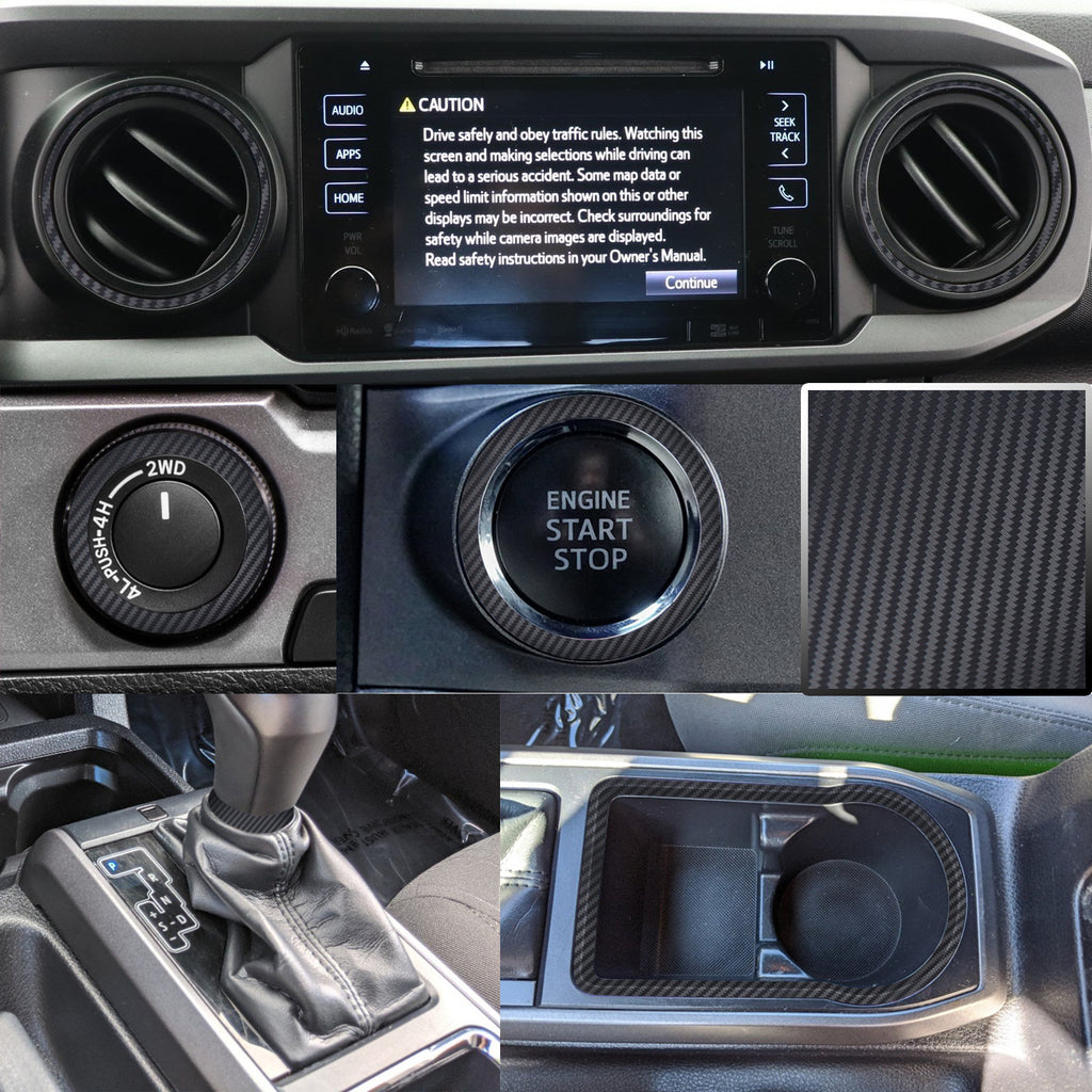 Dashboard Interior Trim Vinyl Overlay Decal Compatible with Tacoma 2016, 2017, 2018, 2019, 2020