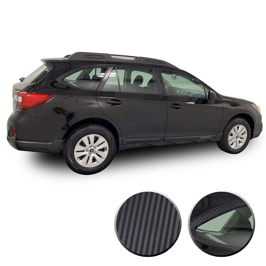 Window Trim Chrome Vinyl Wrap Overlay Kit Compatible with Subaru Outback 2015-2019
