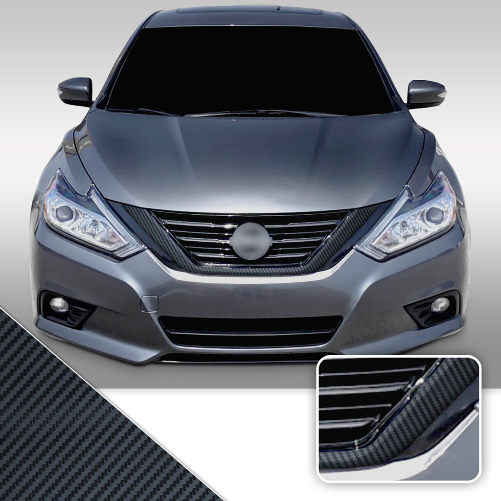 Front Grille Trim Chrome Delete Vinyl Wrap Overlay Kit Compatible with Nissan Altima 2016-2018