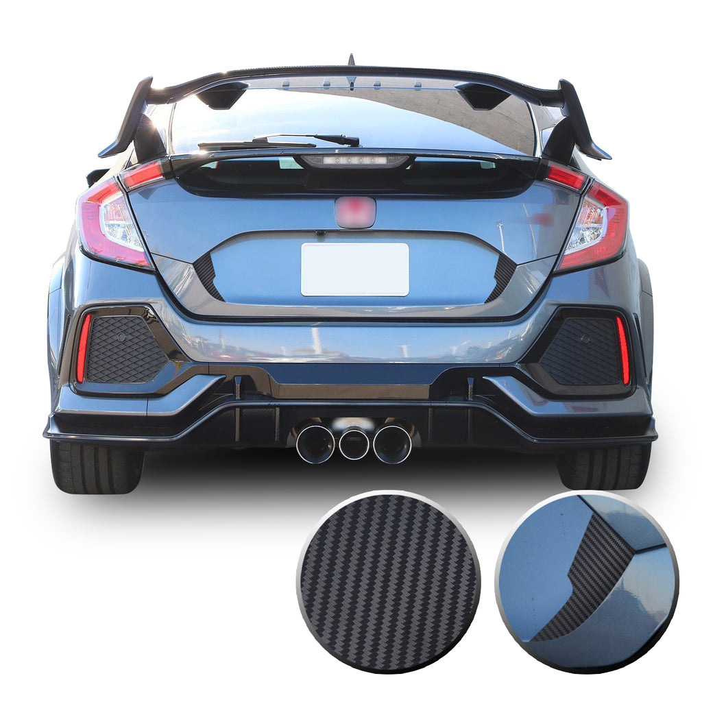 Trunk Fangs Accent Vinyl Decal Overlay Wrap Compatible with Honda Civic Sedan Hatchback 2016-2020