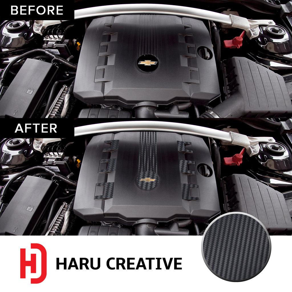 Engine V6 Cover Vinyl Decal Overlay Trim Wrap Compatible with & Fits Camaro RS 2010-2015