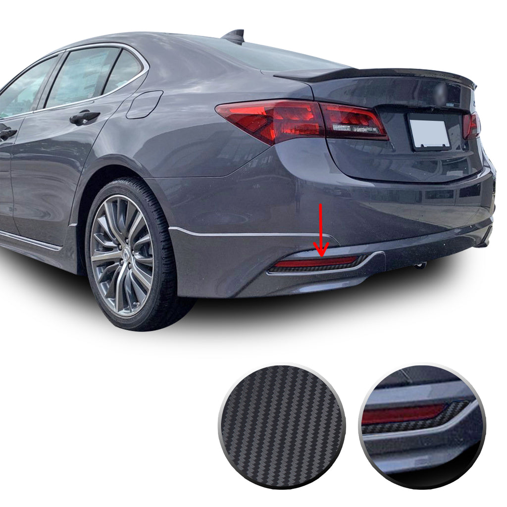 Rear Bumper Trim Chrome Delete Vinyl Wrap Overlay Kit Compatible with Acura TLX 2015 - 2017