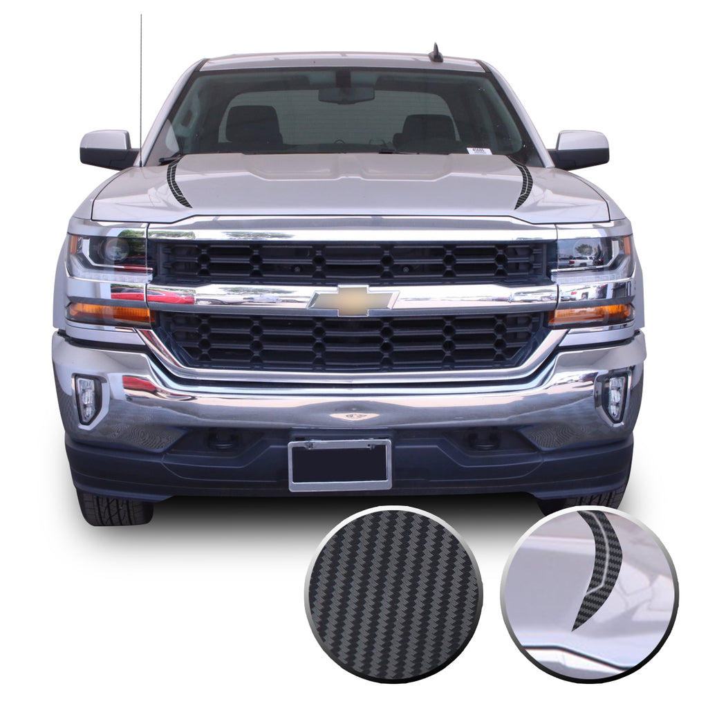 Hood Spears Graphic Overlay Vinyl Decal Wrap Line Cut Compatible with Silverado 1500 2016-2018
