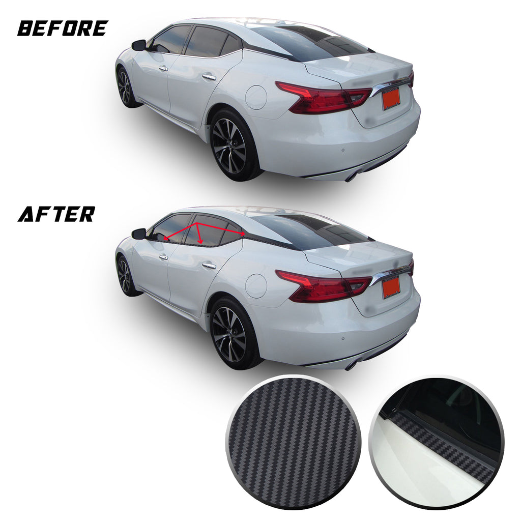 Chrome Delete Vinyl Blackout Kit Overlays for 2016-20 Nissan Maxima Window Trim