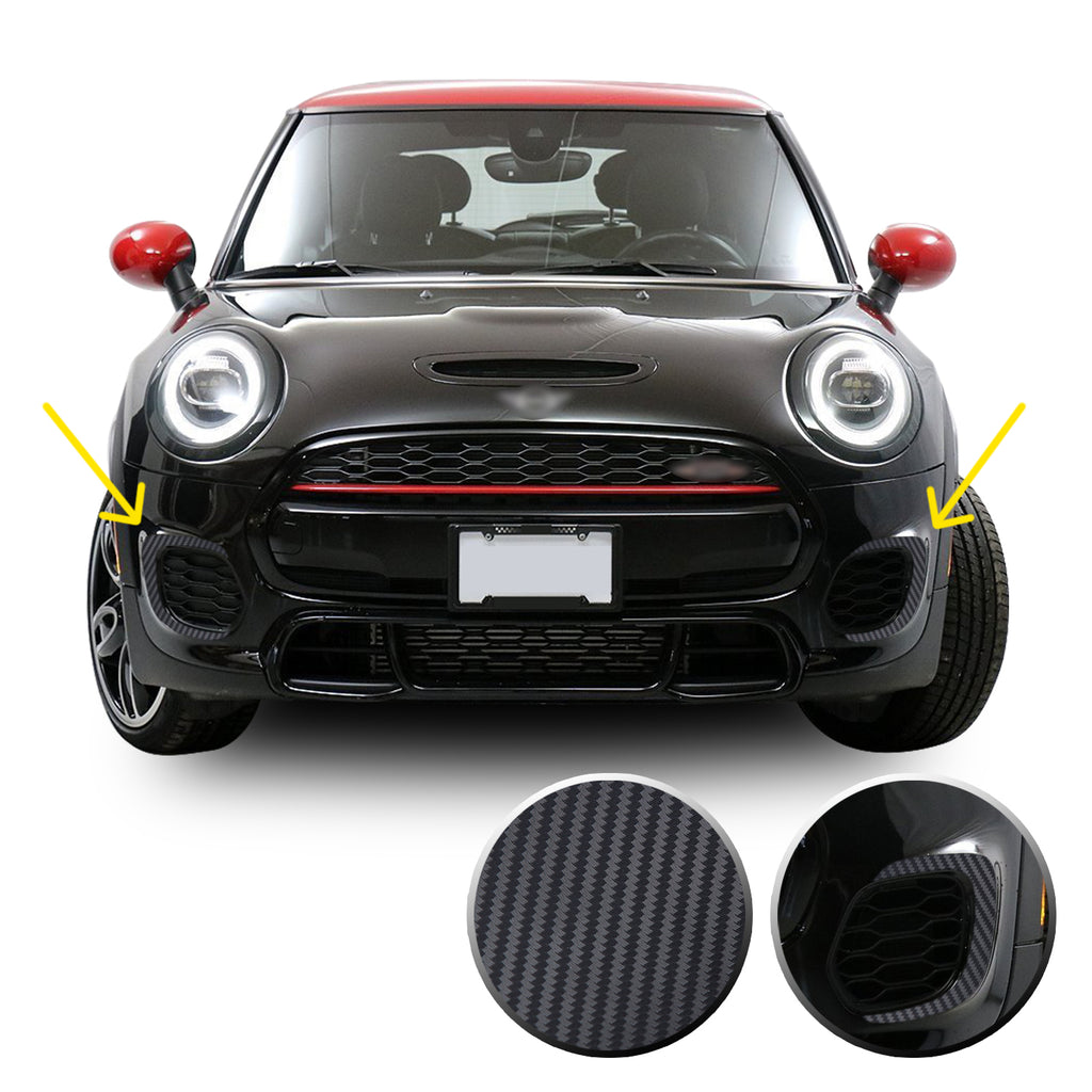 Front Bumper Bezel Accent Vinyl Decal Overlay Wrap Compatible with John Cooper Works F56 F57 F55 Mini 2015-2020