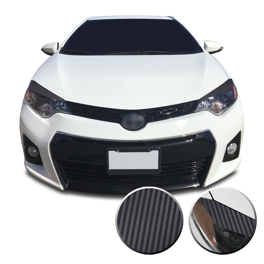 Headlight Eyelid Accent Vinyl Decal Overlay Wrap Trim Compatible with and Fits Toyota Corolla 2014-2016