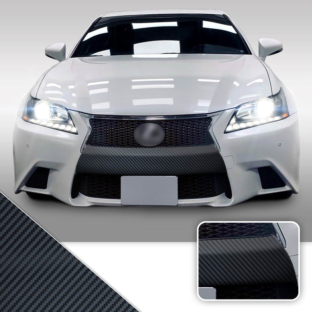 Front Bumper Fascia Blackout Overlay Precut Vinyl Wrap Kit Compatible with Lexus GS350 GS450h F Sport 2013-2015