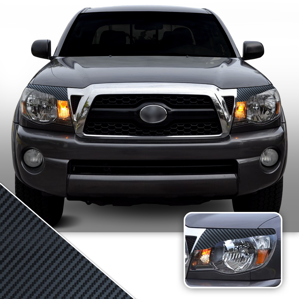 Headlight Eyelid Accent Vinyl Decal Overlay Wrap Compatible with Toyota Tacoma 2005-2011