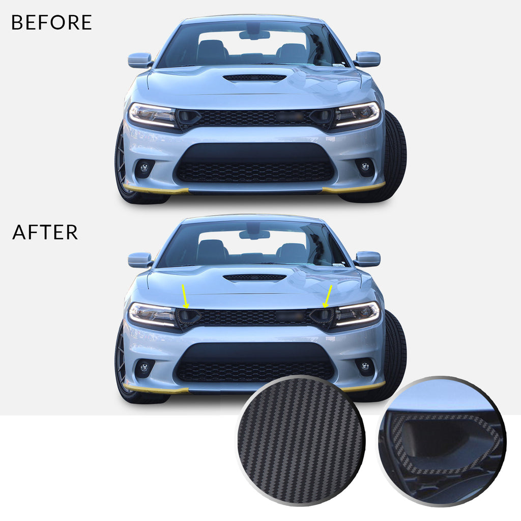 Front Bumper Upper Grille Bezel Overlay Wrap Vinyl Decal Compatible with and Fits Charger Scat Pack 2019