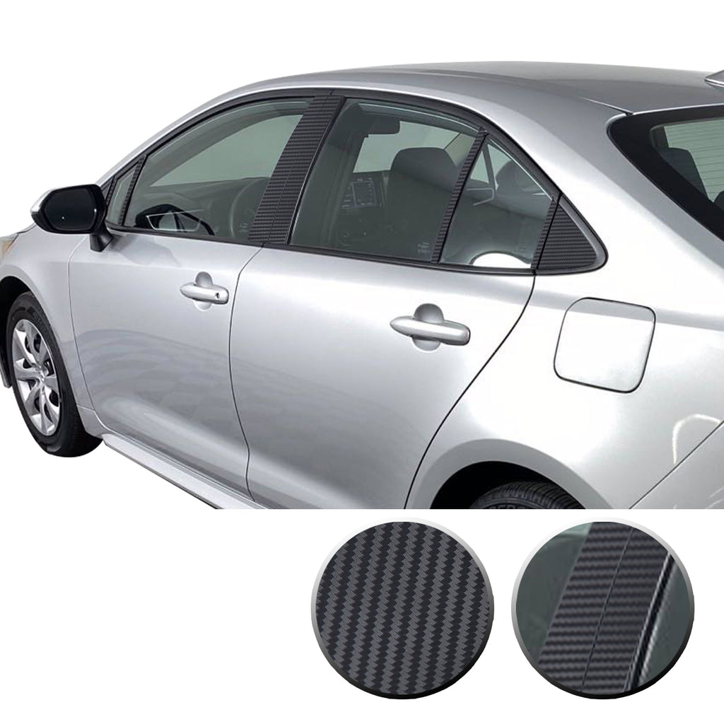 Window Pillar Blackout Precut Vinyl Wrap Overlay Kit Compatible with Toyota Corolla 2019 2020 2021