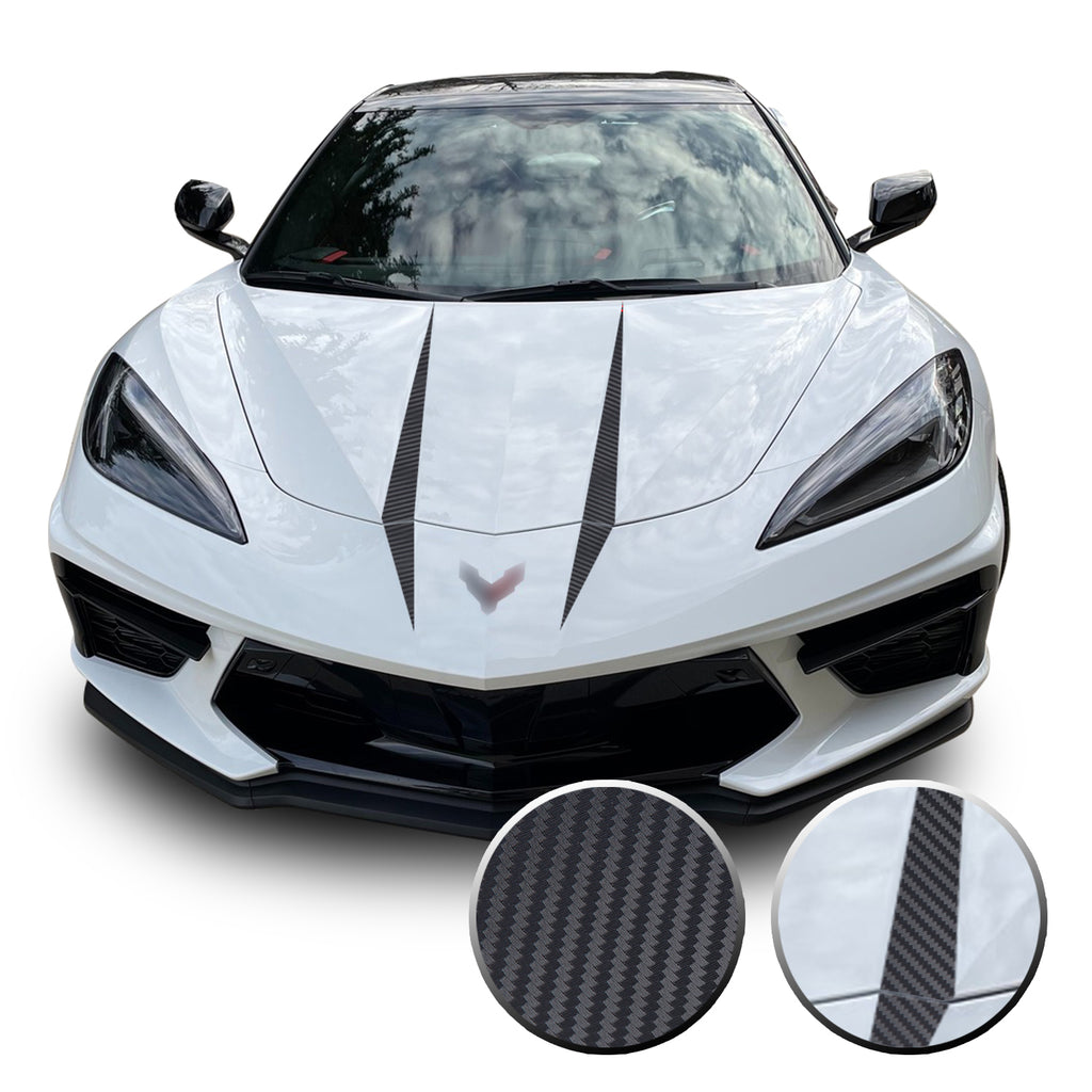 Hood Spears Graphic Overlay Vinyl Decal Compatible with Chevrolet Corvette C8 2020-2021