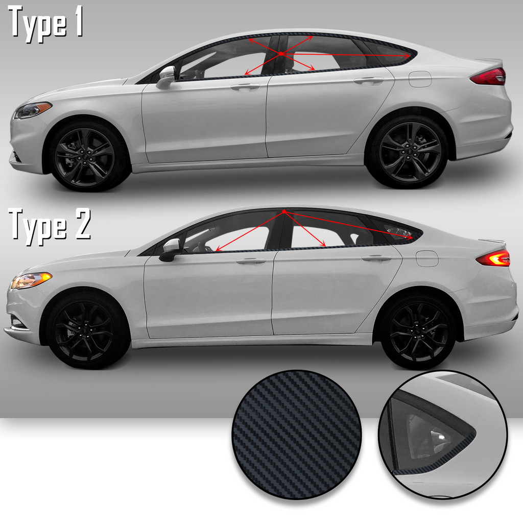 Window Trim Chrome Delete Precut Vinyl Wrap Overlay Kit Compatible with and Fits Fusion 2013-2019