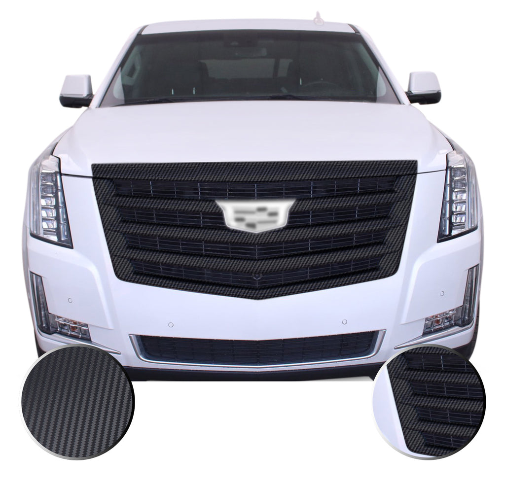Front Grille Trim Chrome Delete Vinyl Wrap Overlay Kit Compatible with Cadillac Escalade 2015-2020
