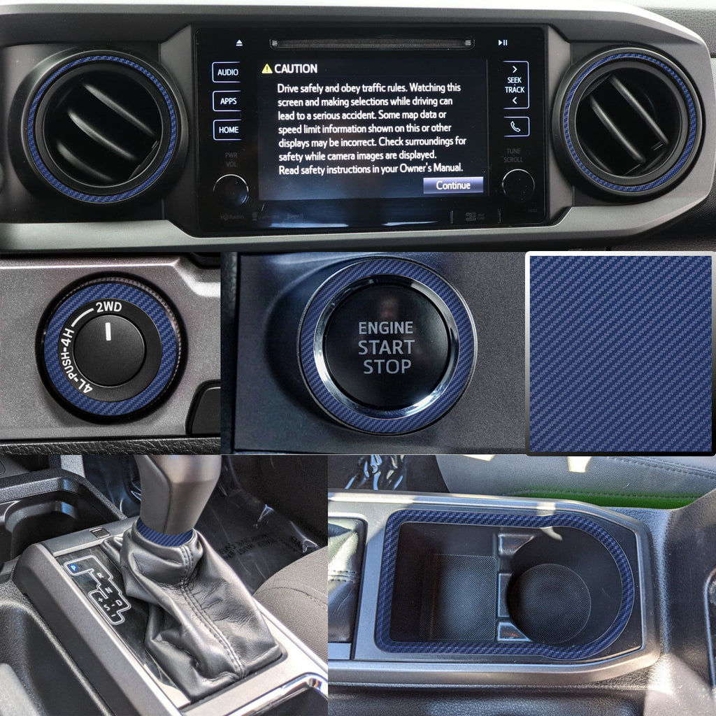 Dashboard Interior Trim Vinyl Overlay Decal Compatible with Tacoma 2016, 2017, 2018, 2019, 2020