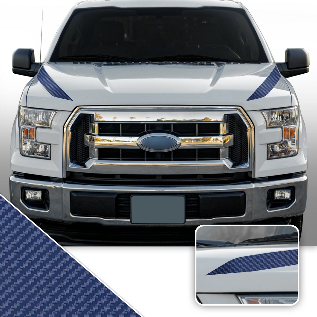 Outer Hood Spears Overlay Decal Trim Compatible with and Fits F150 + Raptor 2015-2020
