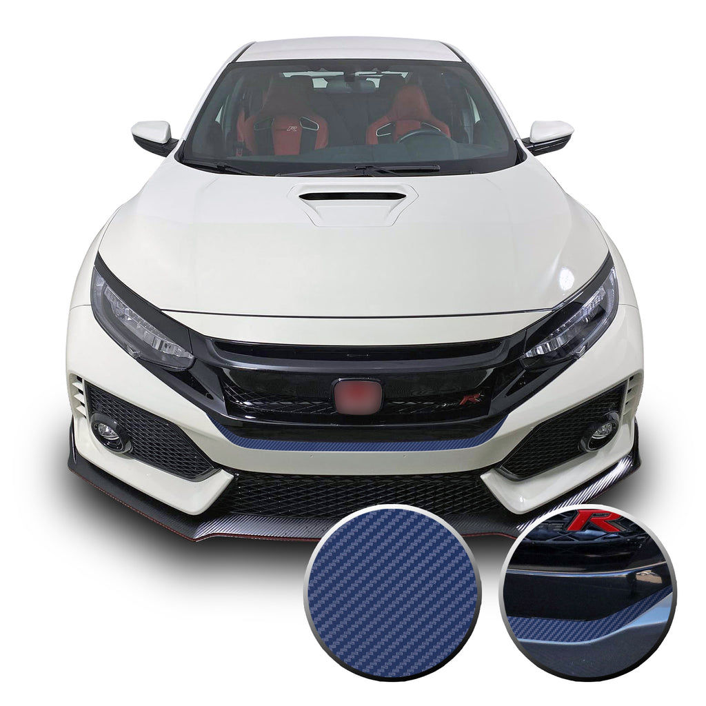 Front Bumper Fangs Accent Vinyl Wrap Compatible with Honda Civic Sedan, Coupe, SI, Hatchback, Type R 2016-2020