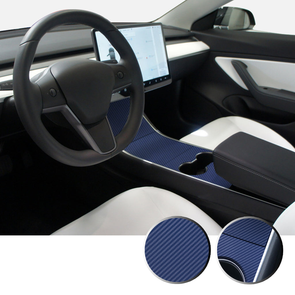 Center Console Vinyl Decal Overlay Trim Wrap Compatible with and Fits Model 3 2017-2020