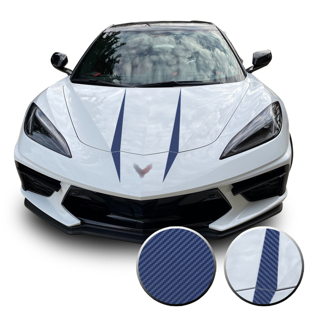 Hood Spears Graphic Overlay Vinyl Decal Compatible with Chevrolet Corvette C8 2020-2021