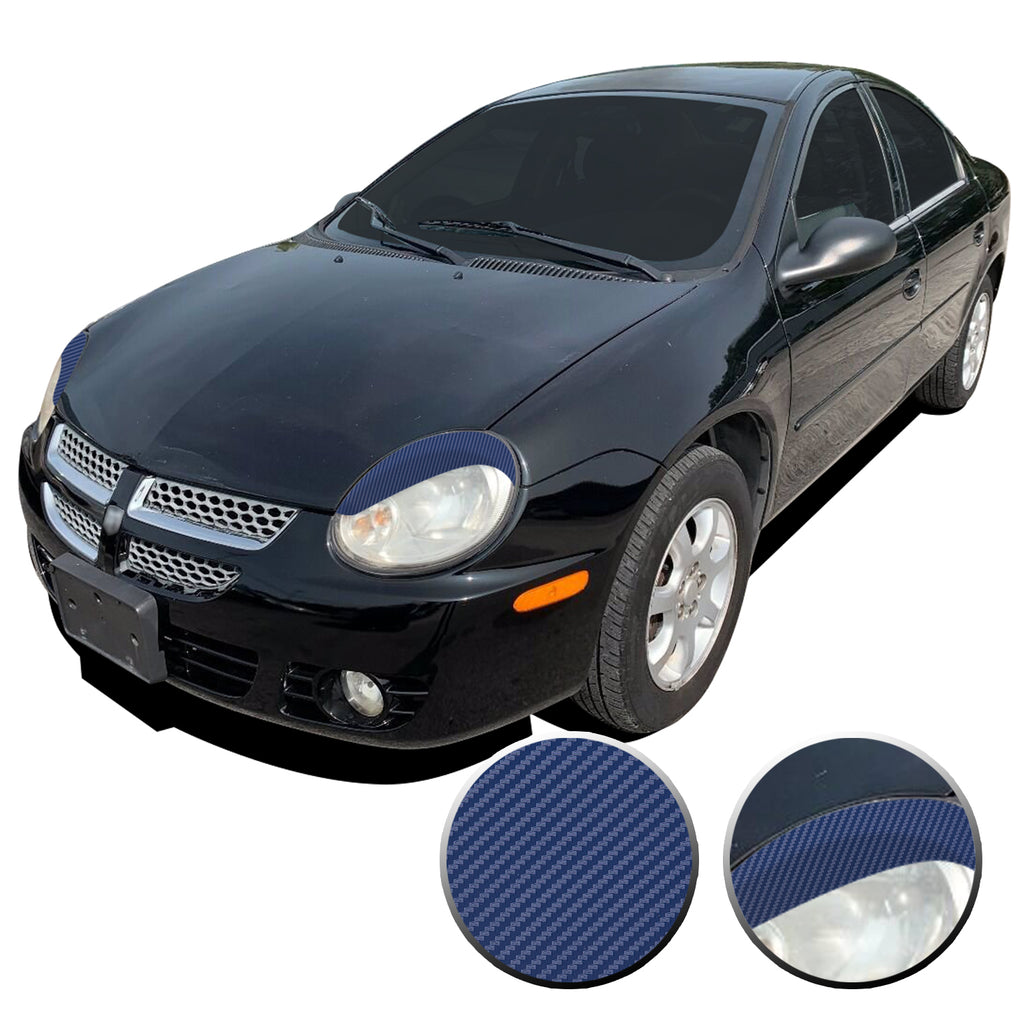 Headlight Eyelid Eyebrow Overlay Vinyl Decal Compatible with Dodge Neon SRT-4 R/T SXT 2003 2004 2005