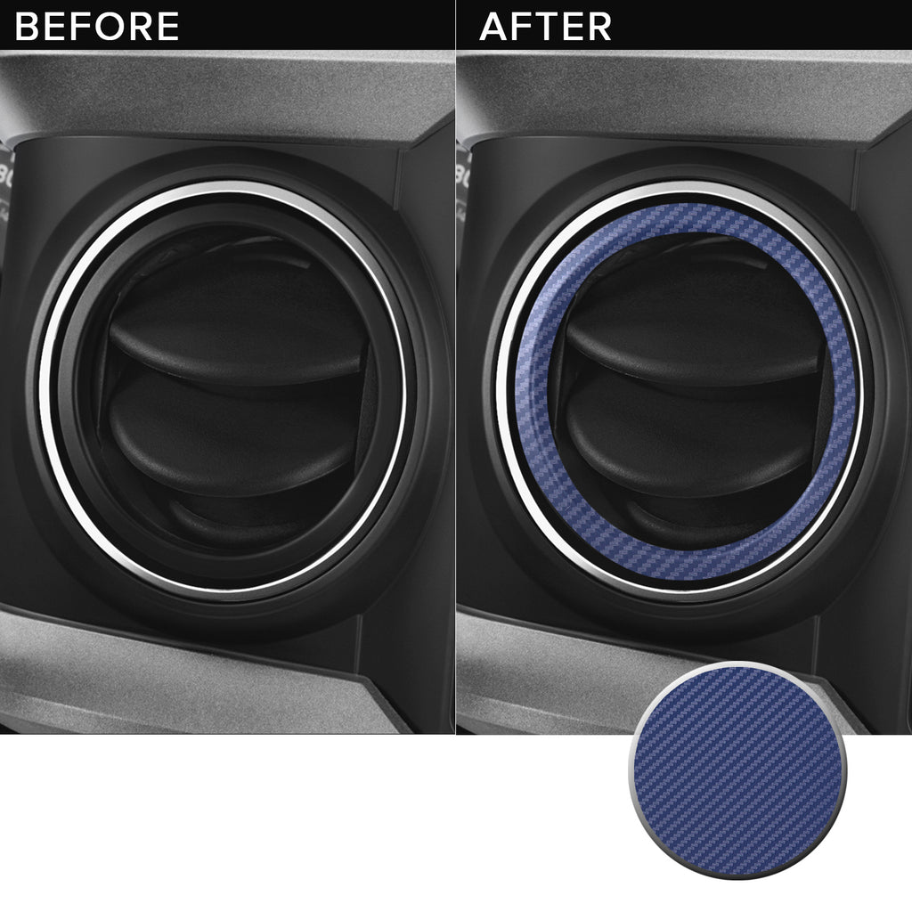 AC Vent Ring (4 Piece Kit) Overlay Vinyl Decal Compatible with and Fits Toyota Tacoma 2016-2019