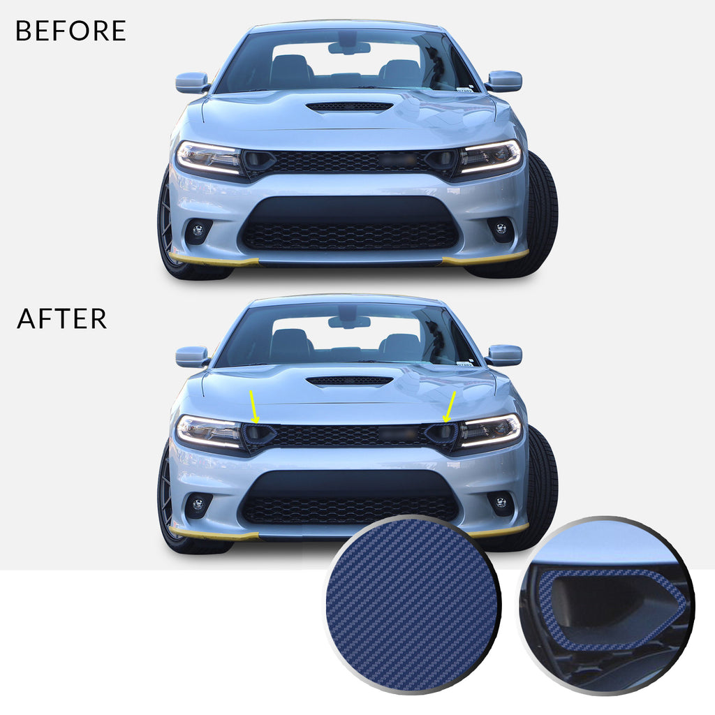 Front Bumper Upper Grille Bezel Overlay Wrap Vinyl Decal Compatible with and Fits Charger Scat Pack 2019