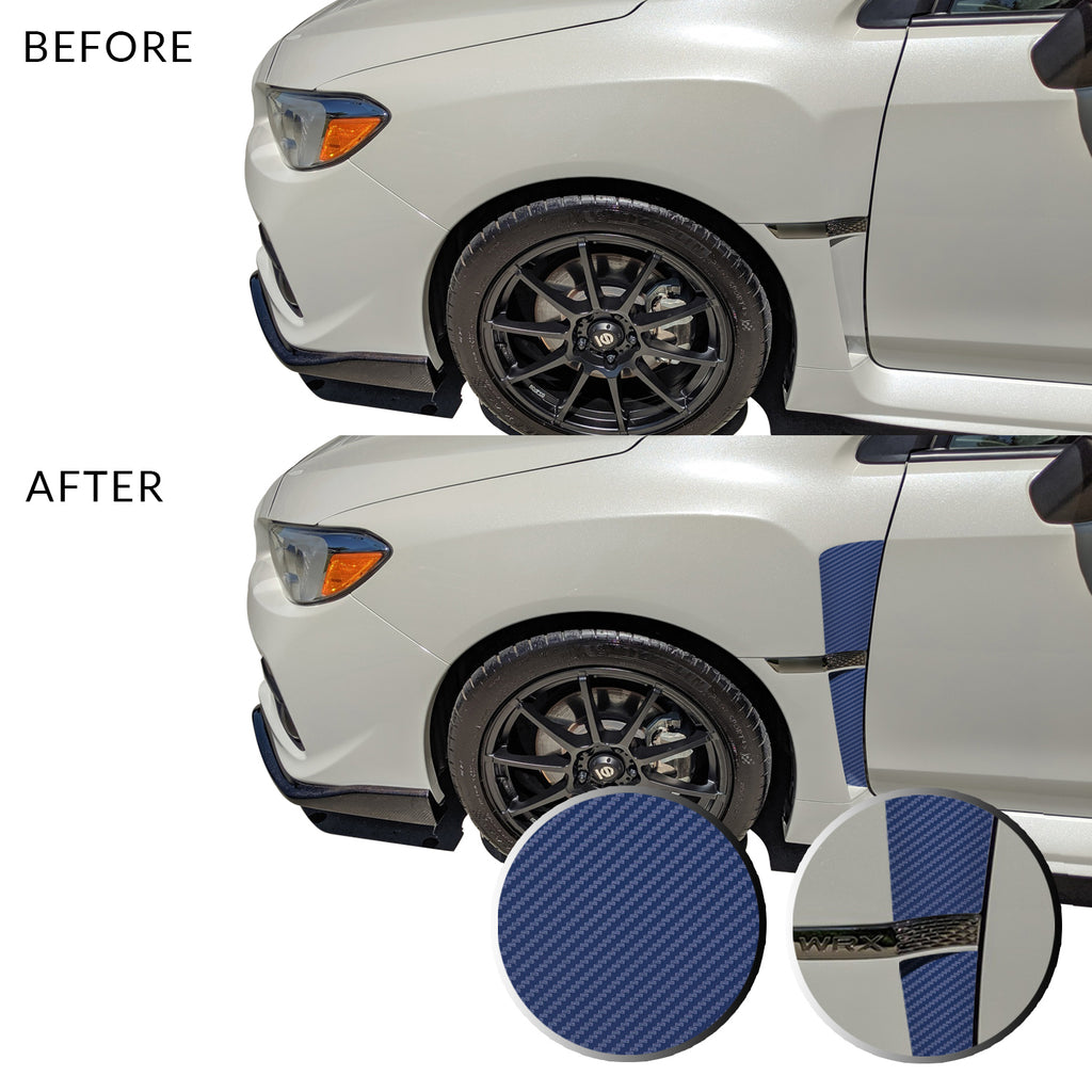 Front Fender Upper Lower Trim Vinyl Decal Overlay Wrap Inserts Sticker Compatible with and Fits WRX STi 2015-2019