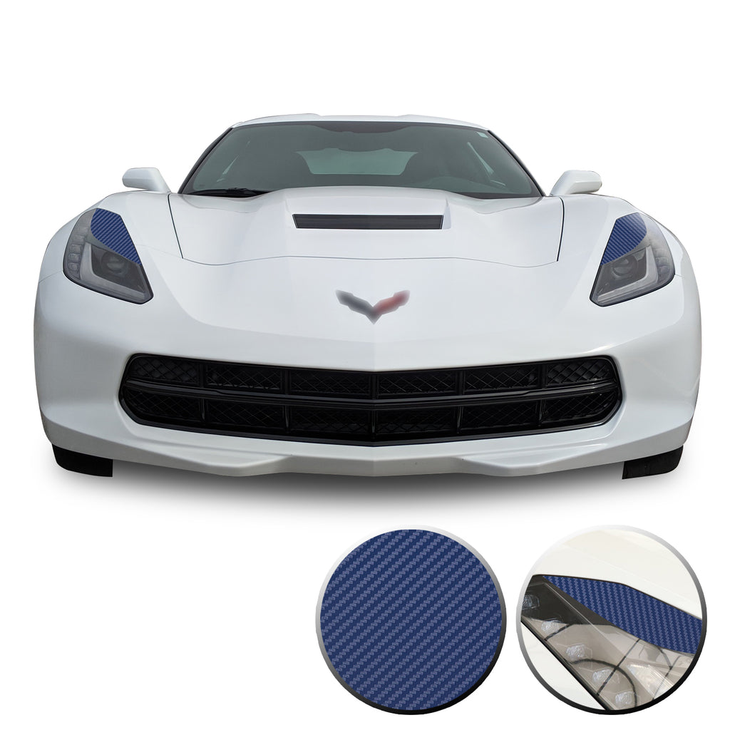 Headlight Eyelids Vinyl Decal Overlay Wrap Compatible with Corvette C7 2014-2019