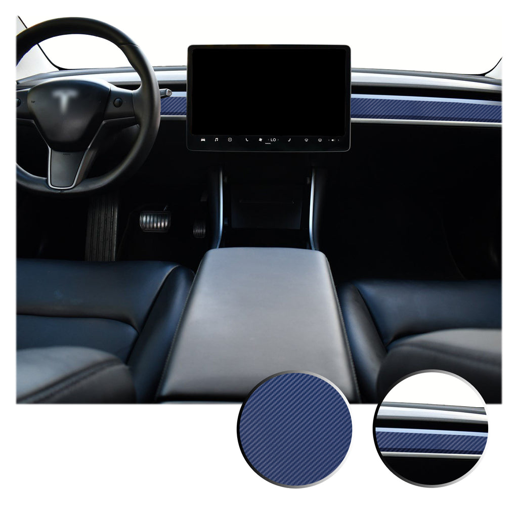 Dashboard Overlay Decal Trim Kit Compatible with and Fits Tesla Model 3 2017-2020