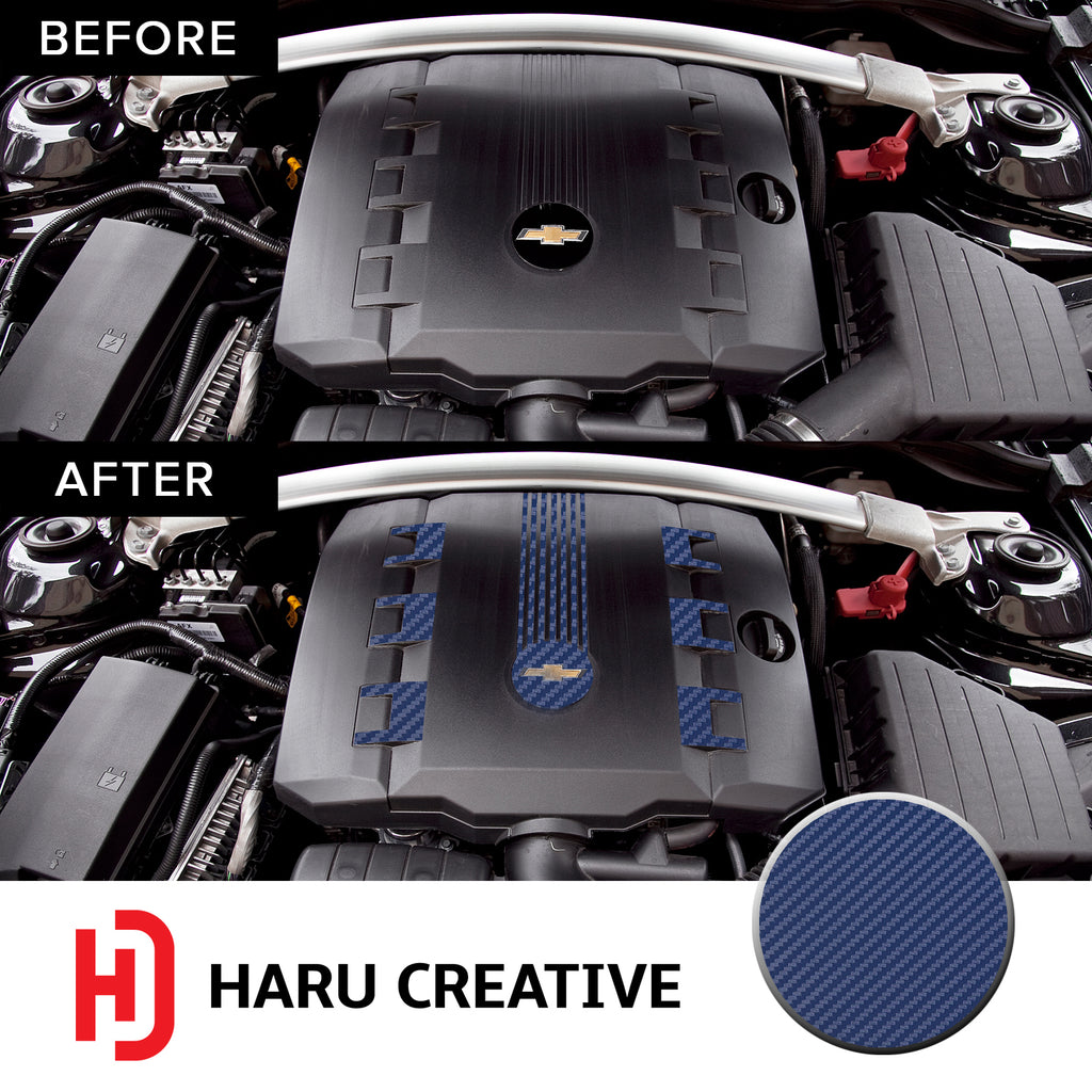 Engine V6 Cover Vinyl Decal Overlay Trim Wrap Compatible with & Fits Camaro RS 2010-2015