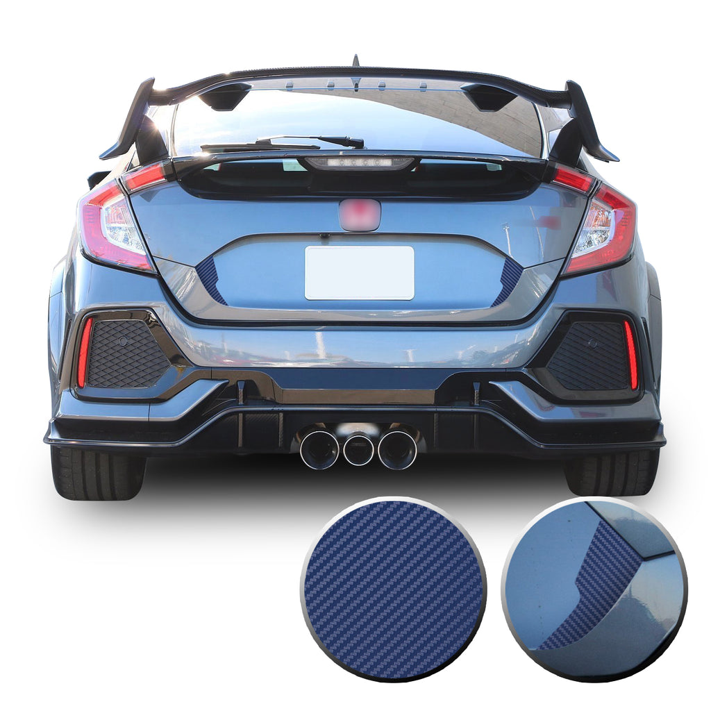 Trunk Fangs Accent Vinyl Decal Overlay Wrap Compatible with Honda Civic Sedan Hatchback 2016-2020