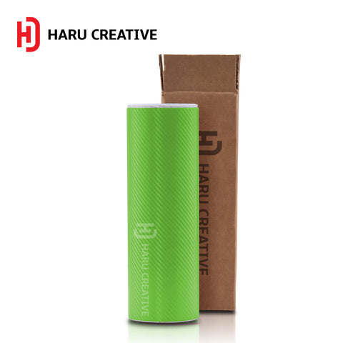 Green 3D Carbon Fiber Vinyl Wrap - Adhesive Decal Film Sheet Roll - Haru Creative 3D Carbon Fiber