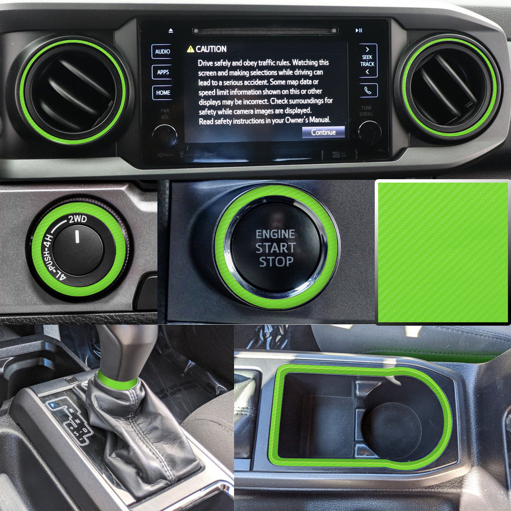 Dashboard Interior Trim Vinyl Overlay Decal Compatible with Tacoma 2016, 2017, 2018, 2019, 2020