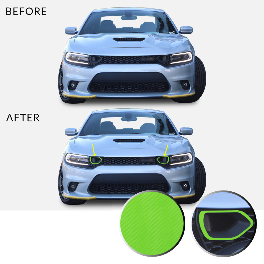 Front Bumper Upper Grille Bezel Overlay Wrap Vinyl Decal Compatible with and Fits Charger Scat Pack 2019