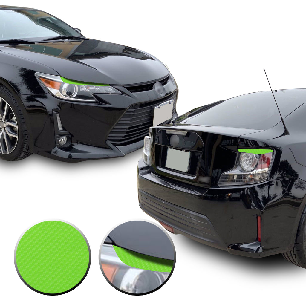 Headlight & Tail Light Eyelid Eyebrow Overlay Vinyl Decal Compatible with Scion tC 2014-2016