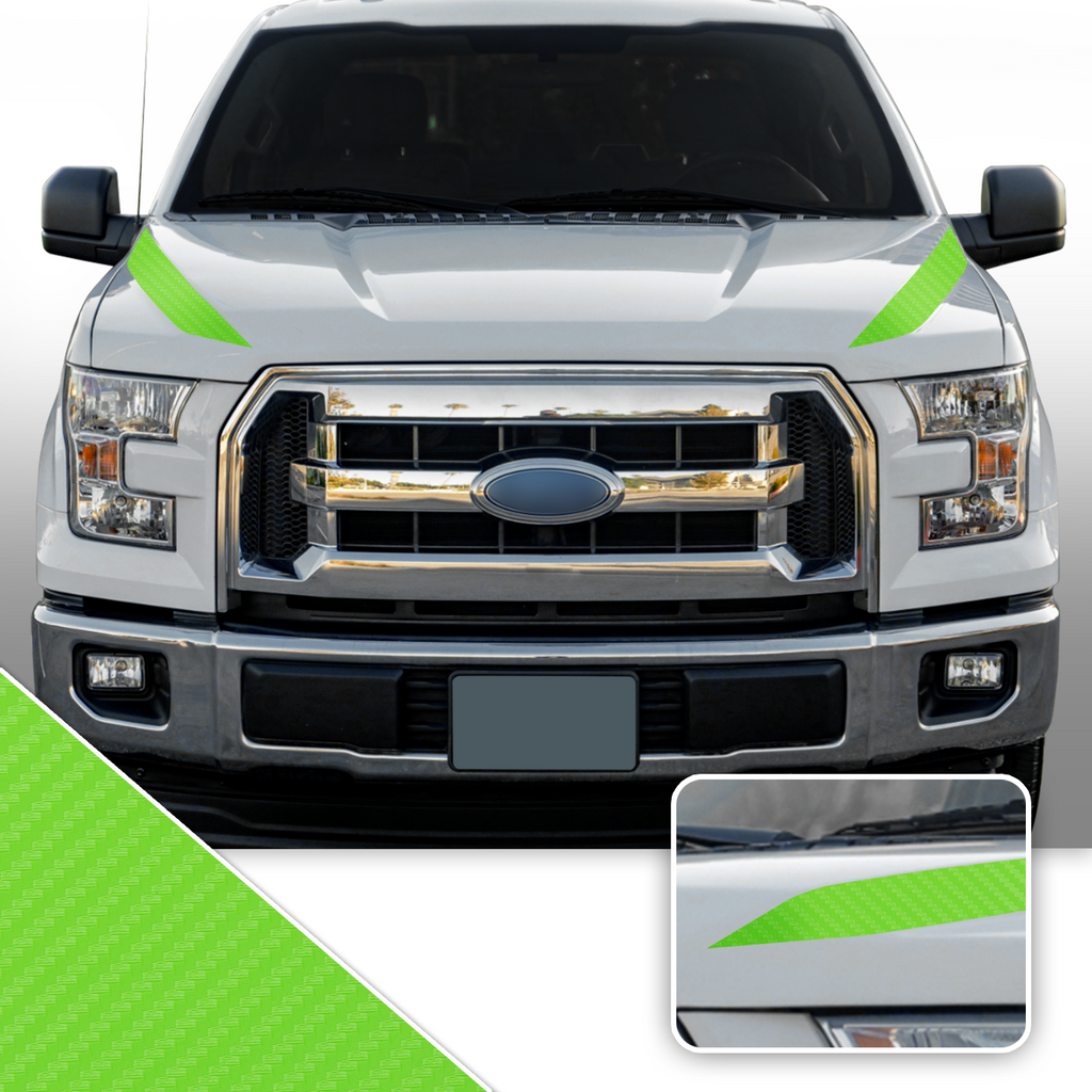 Outer Hood Spears Overlay Decal Trim Compatible with and Fits F150 + Raptor 2015-2020
