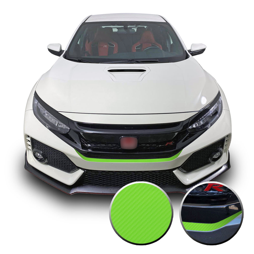 Front Bumper Fangs Accent Vinyl Wrap Compatible with Honda Civic Sedan, Coupe, SI, Hatchback, Type R 2016-2020