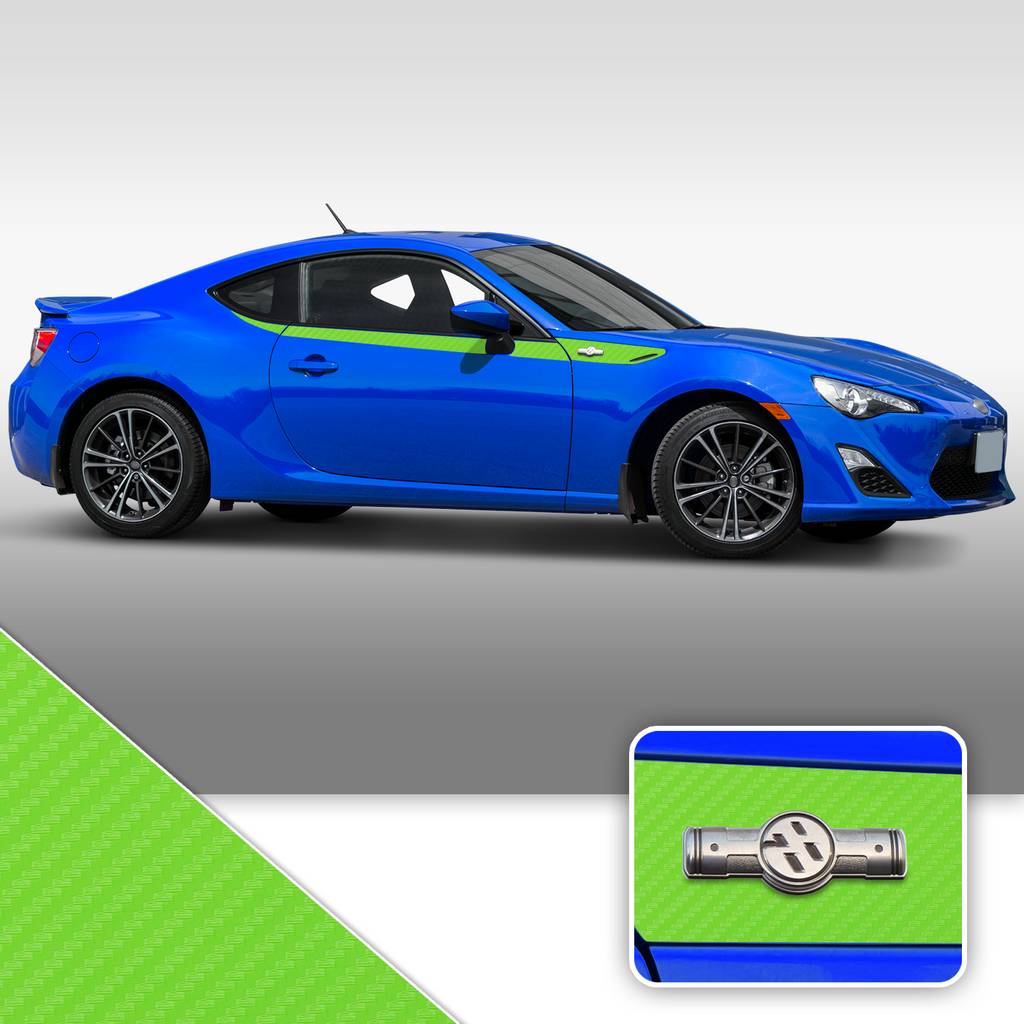 Side Body Stripe Accent Vinyl Graphic Overlay Wrap Compatible with Scion FR-S 2013-2016