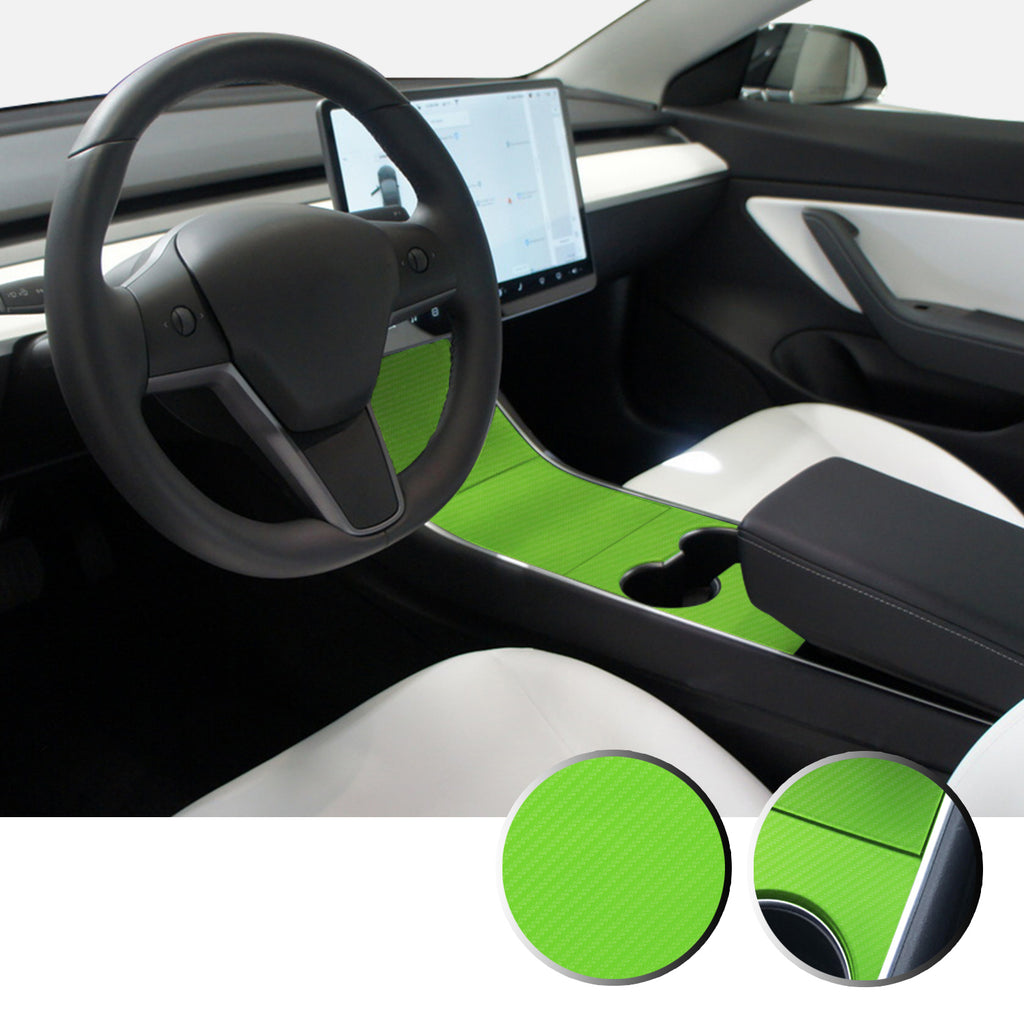 Center Console Vinyl Decal Overlay Trim Wrap Compatible with and Fits Model 3 2017-2020