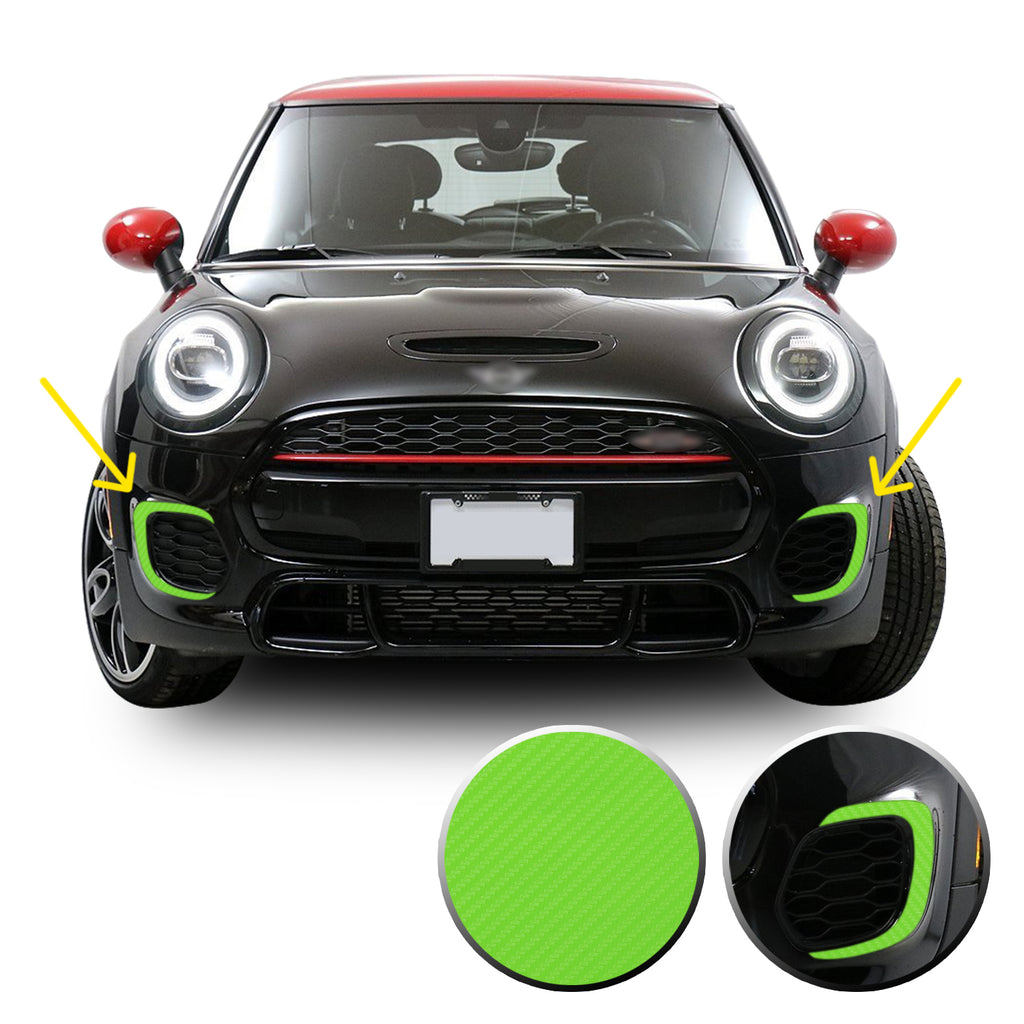 Front Bumper Bezel Accent Vinyl Decal Overlay Wrap Compatible with John Cooper Works F56 F57 F55 Mini 2015-2020