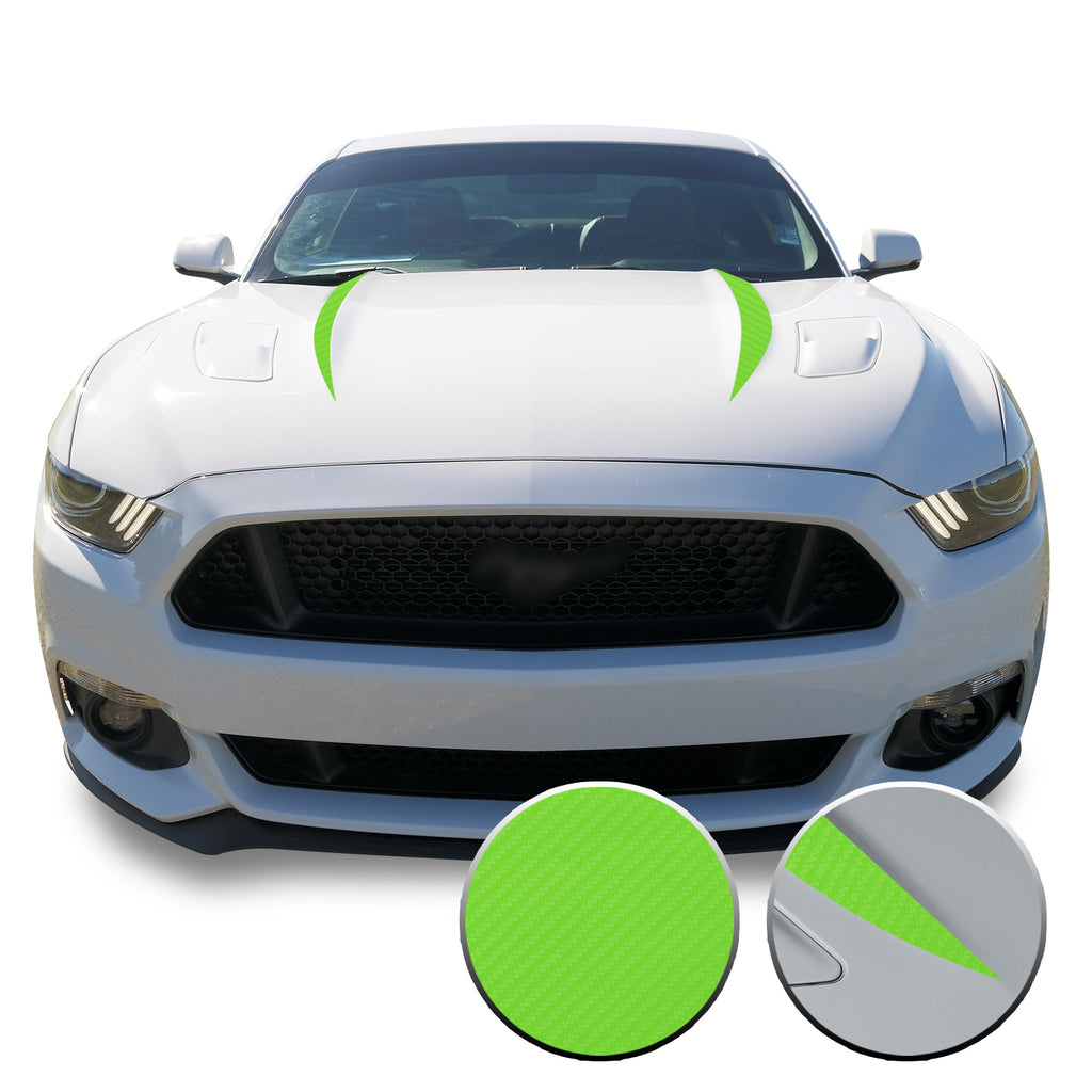 Hood Spears Stripes Vinyl Decal Overlay Wrap Trim Compatible with and Fits Mustang 2015-2017