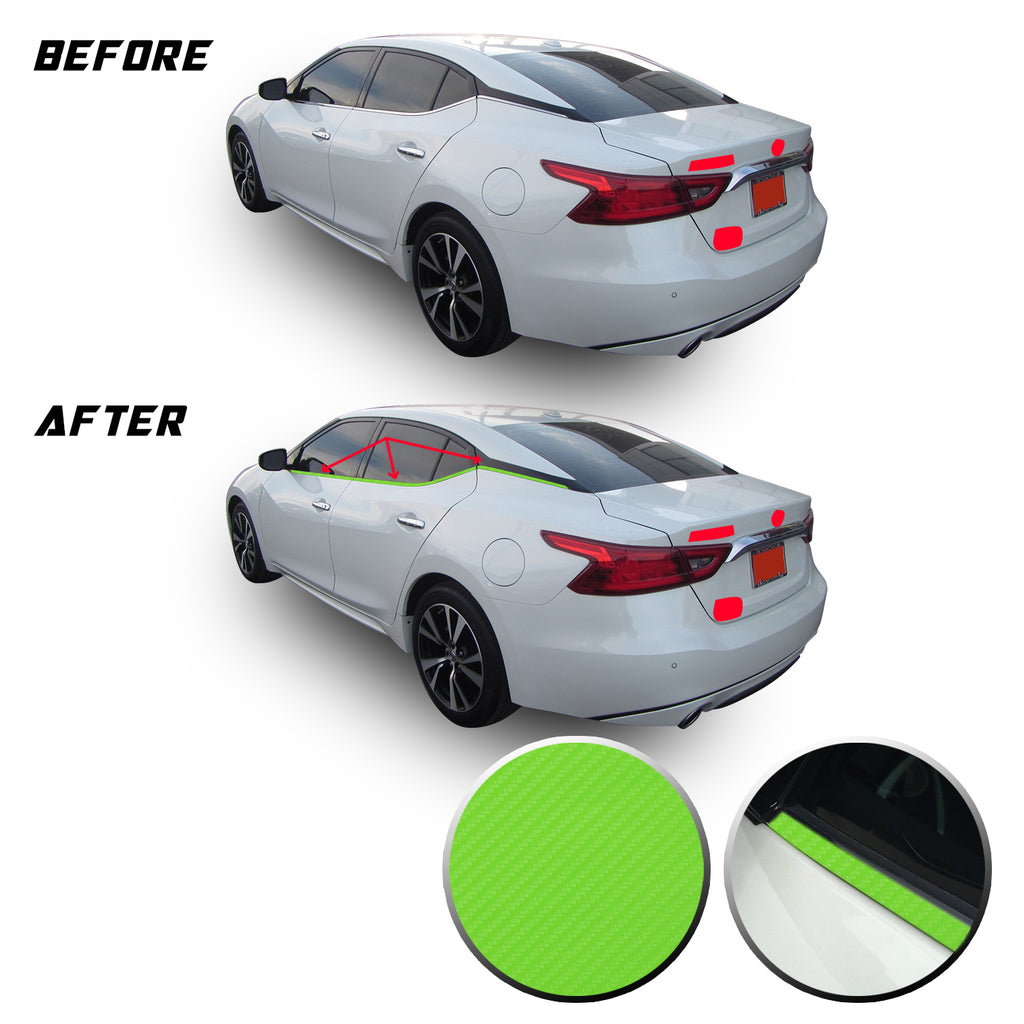 Chrome Delete Vinyl Blackout Kit Overlays for 2016-20 Nissan Maxima Window Trim