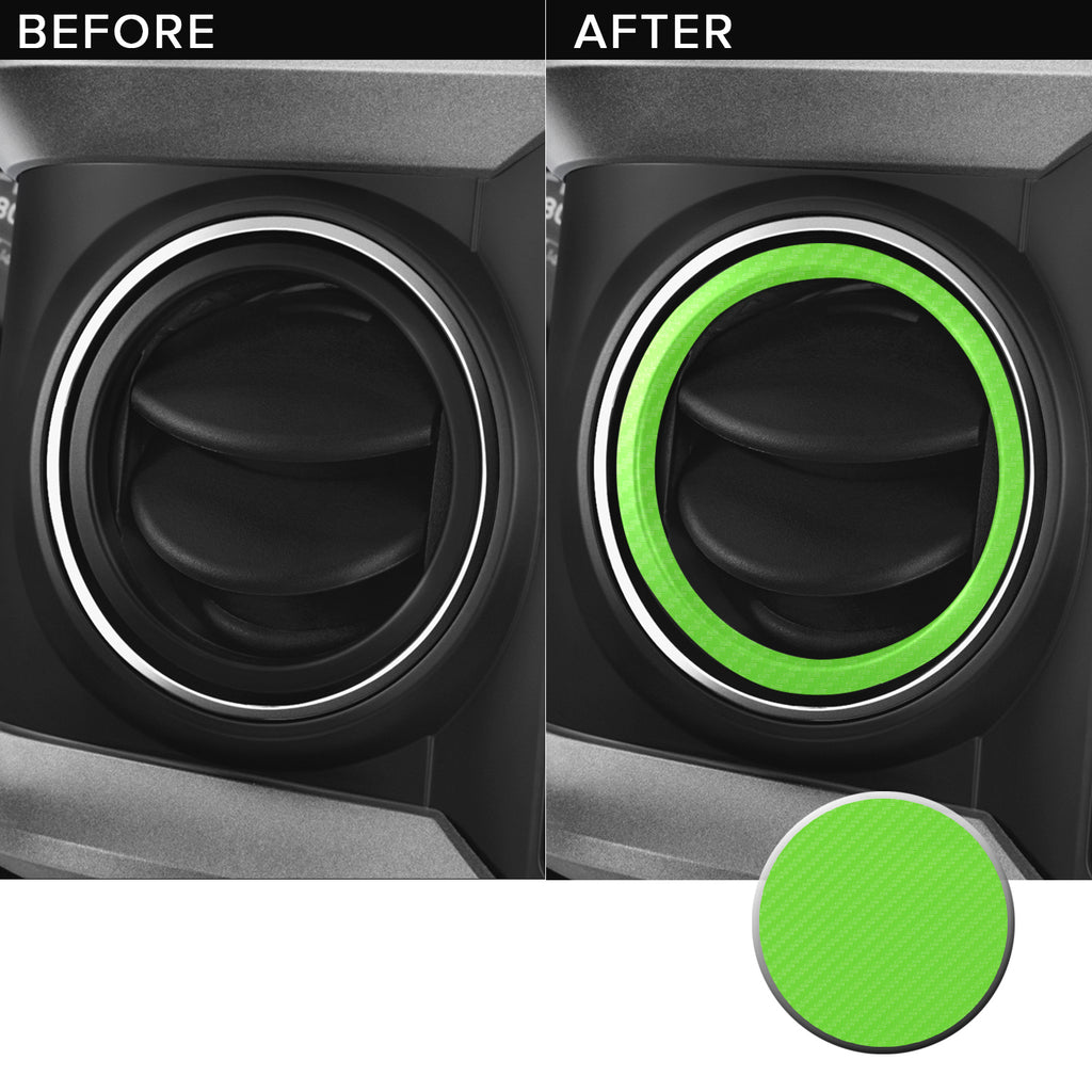 AC Vent Ring (4 Piece Kit) Overlay Vinyl Decal Compatible with and Fits Toyota Tacoma 2016-2019