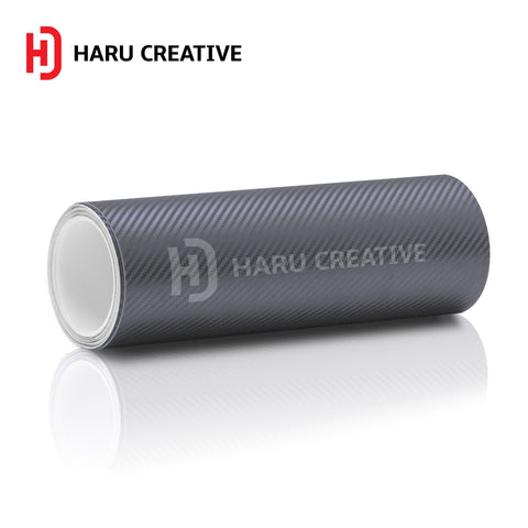 Gunmetal (Dark Grey) 3D Carbon Fiber Vinyl Wrap - Adhesive Decal Film Sheet Roll - Haru Creative 3D Carbon Fiber