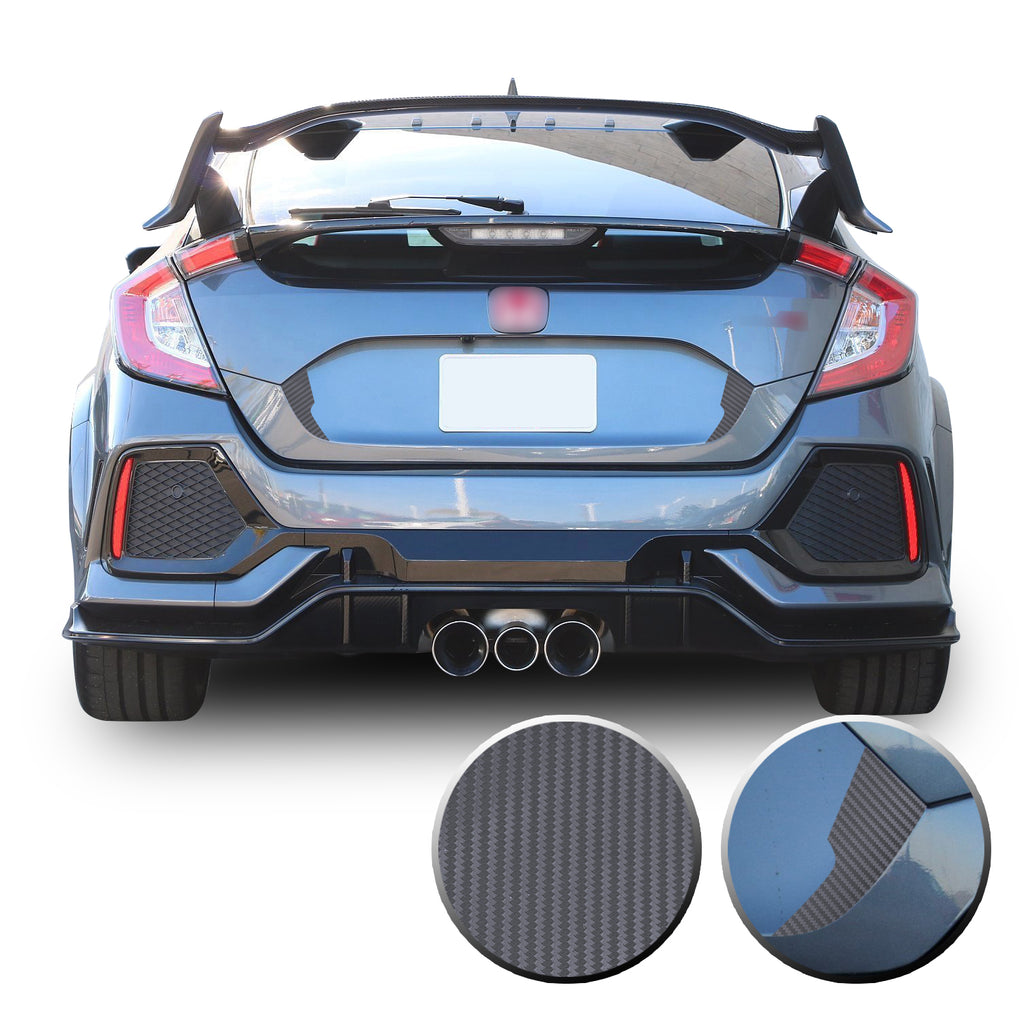 Trunk Fangs Accent Vinyl Decal Overlay Wrap Compatible with Honda Civic Sedan Hatchback 2016-2020