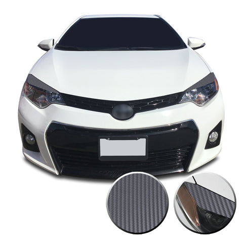 Headlight Eyelid Accent Vinyl Decal Overlay Wrap Trim Compatible with and Fits Toyota Corolla 2014-2016