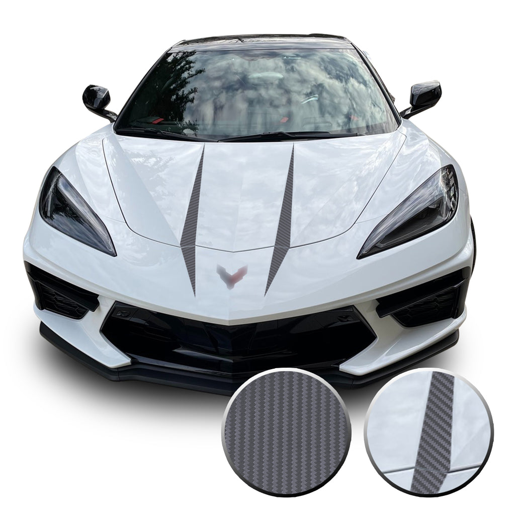 Hood Spears Graphic Overlay Vinyl Decal Compatible with Chevrolet Corvette C8 2020-2021