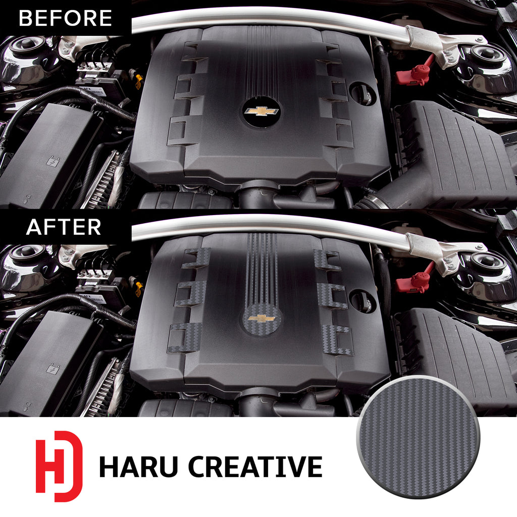 Engine V6 Cover Vinyl Decal Overlay Trim Wrap Compatible with & Fits Camaro RS 2010-2015